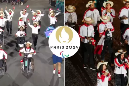 Delegacin paralmpica peruana particip en desfile de inauguracin.