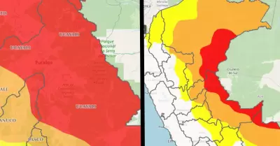 Senamhi emite alerta roja en diversas regiones.