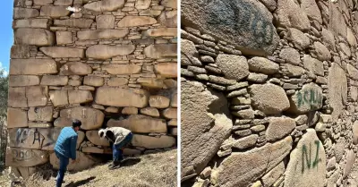 Pintan centro arqueolgico en Pallasca