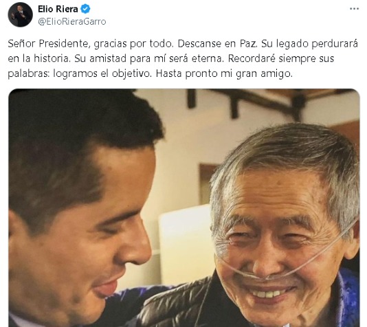 La publicacin de Elio Riera que luego fue eliminada.