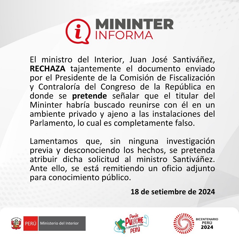 Comunicado Mininter