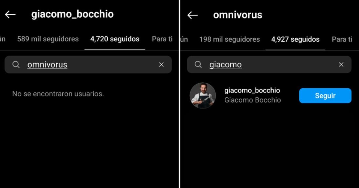 Giacomo Bocchio dej de seguir a Javier Masas en Instagram.