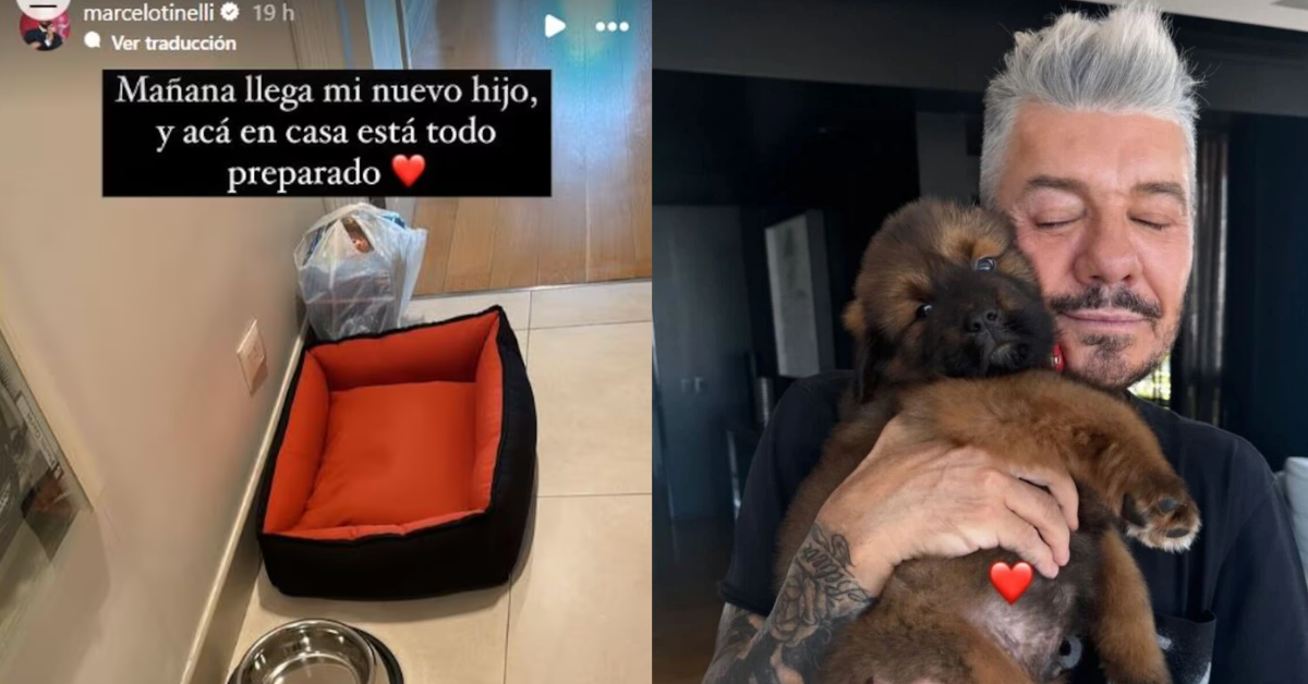 Marcelo Tinelli presenta a su 'nuevo hijo'.