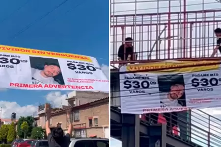 Joven cobra deuda de su amigo colgando carteles.