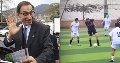 Martn Vizcarra sorprende jugando ftbol.