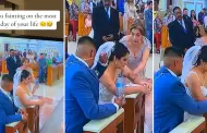 Novia casi se desmaya durante su boda y usuarios reaccionan: "Bendicin en camino?"