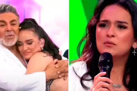 Daniela Darcourt responde por abrazo a Andrs Hurtado.