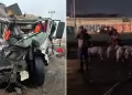 Accidente en Panamericana Sur: Dos heridos tras choque entre camin de cerdos y cisterna