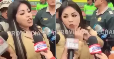 Vivian Olivos enva beso volado a periodista que la confronta en Chancay.