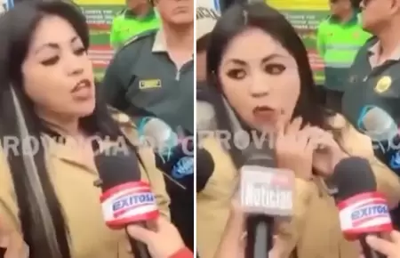 Vivian Olivos enva beso volado a periodista que la confronta en Chancay.