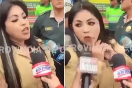 Vivian Olivos enva beso volado a periodista que la confronta en Chancay.