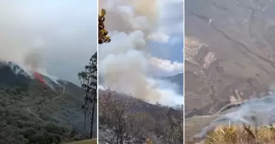 Piden ayuda urgente ante posible incendio forestal en la catarata de Gocta .