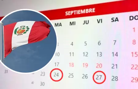 Das no laborables en septiembre.