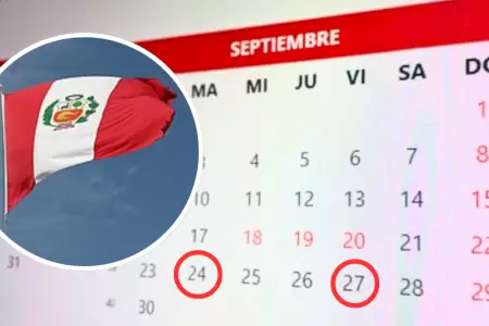 Das no laborables en septiembre.