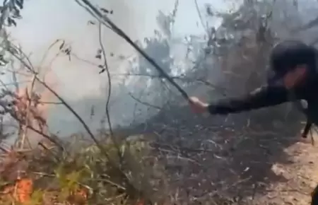 Sujetos detenidos por iniciar incendio forestal.