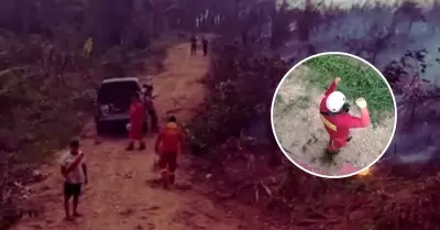 "Por fin la lluvia"! : Bomberos bailan y celebran por la llegada de la lluvia