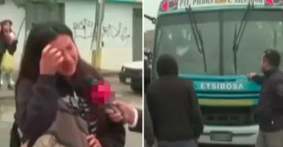 Joven llora tras ser bajada abruptamente de un bus de Etsibosa.