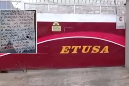 Amenazan a empresa de transportes Etusa en SJL.