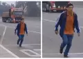 Joven atraviesa la Panamericana Norte corriendo para no faltar al trabajo en medio del paro de transportistas