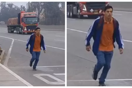 Joven corre por la Panamericana Norte tras paro