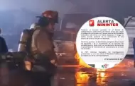 Mininter rechaza que incendio de al menos 26 buses en Independencia se deba a extorsionadores