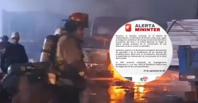 Mininter rechaza que incendio de 26 buses haya sido provocado por extorsionadore