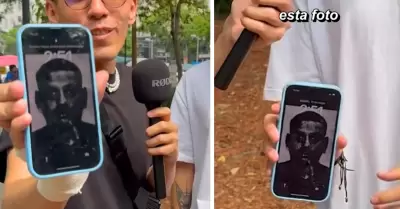 Joven tienen el rostro de su asaltante como fondo de pantalla .