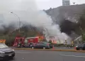 Atencin! Cierran carriles de la Costa Verde por INCENDIO en acantilado