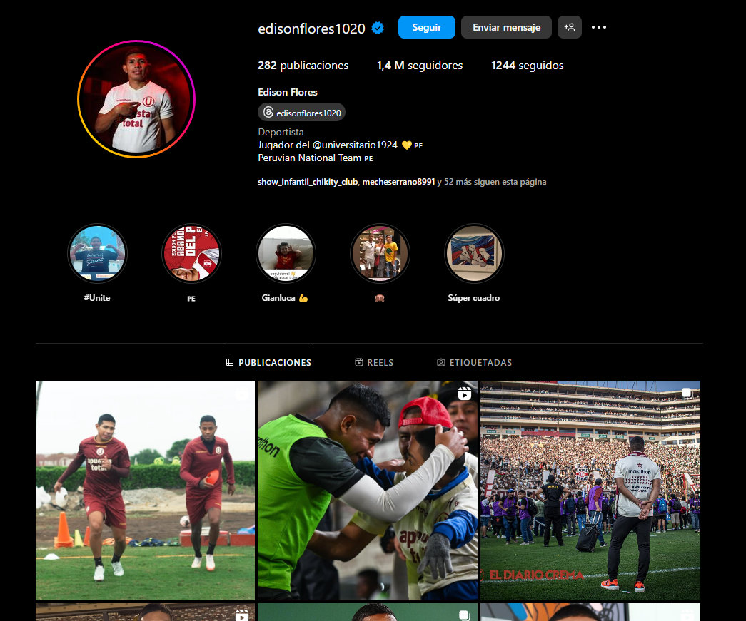 Edison Flores borra todas las fotos con Ana Siucho en Instagram.