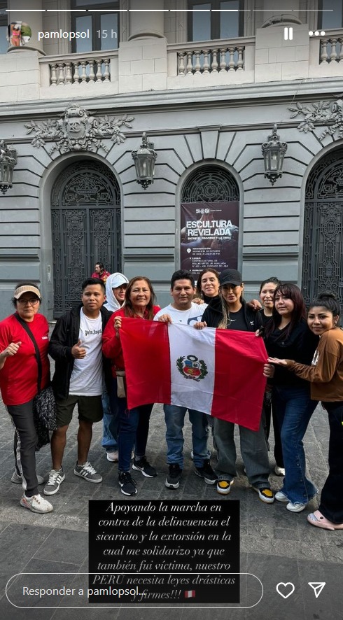 Pamela Lpez presente en el paro nacional de transportistas.