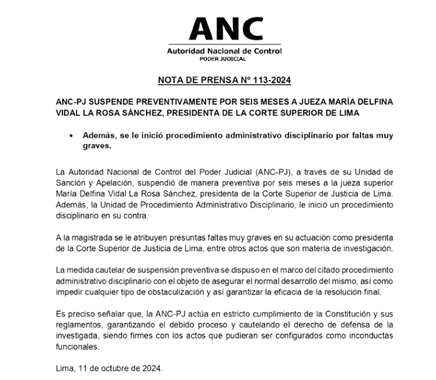 Comunicado ANC.