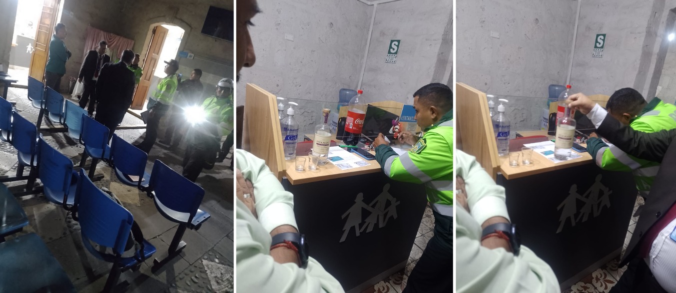 Intervienen a personal de EsSalud libando alcohol en oficias de Arequipa.