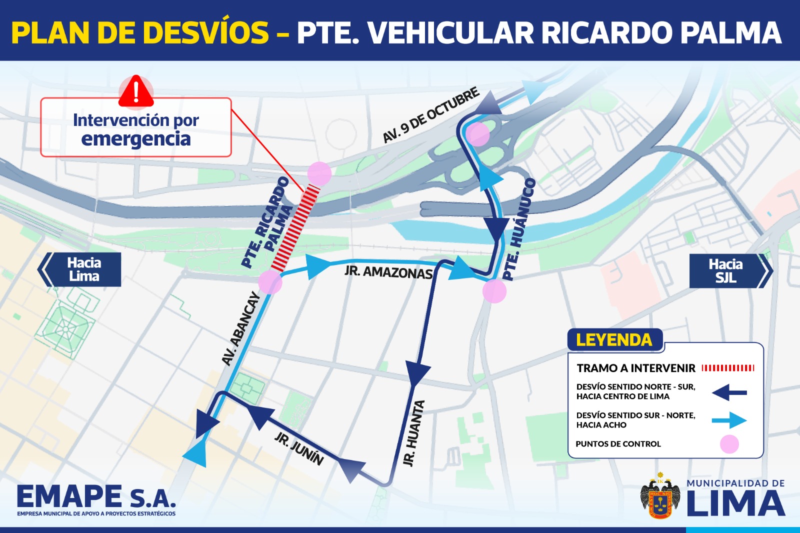 Rutas a seguir tras habilitacin de puente Ricardo Palma.