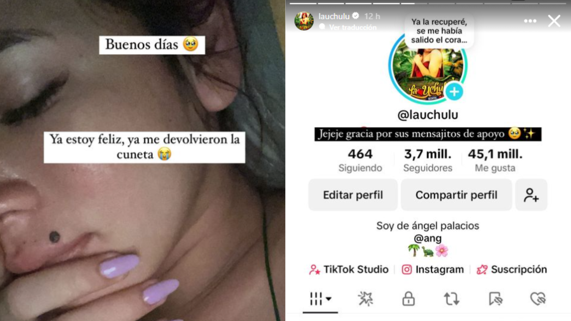 Etza Wong feliz por recuperar su cuenta de TikTok.