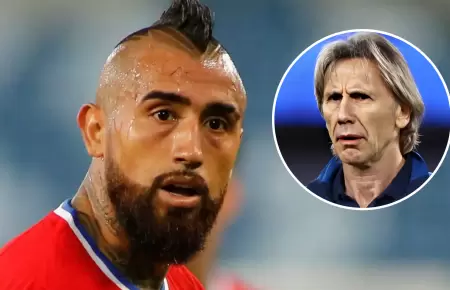 Arturo Vidal 'dispar' contra Ricardo Gareca.