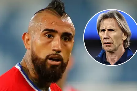 Arturo Vidal 'dispar' contra Ricardo Gareca.