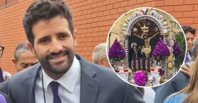 Stefano Peschiera agradece al Seor de los Milagros.