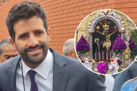 Stefano Peschiera agradece al Seor de los Milagros.