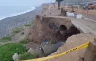 Costa Verde: Peligro! Hueco en tramo del Malecn de Miraflores contina cediendo