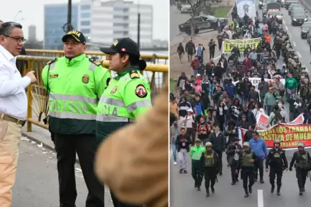 Ministro del Interior recorre las calles de Lima en medio del paro nacional.