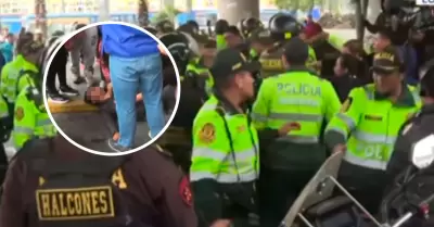 Manifestante se desmaya durante paro de transportistas.