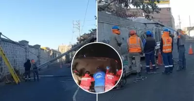 Conductor ebrio choca con poste en Arequipa.