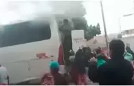 Incendio en bus provoca pnico: Pasajeros rompen ventanas para escapar del vehculo en llamas