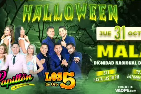 Papilln y Los 5 de Oro en concierto de Halloween en Mala.