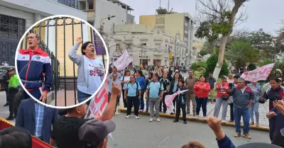 Protesta de profesores en Lambayeque.