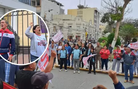 Protesta de profesores en Lambayeque.