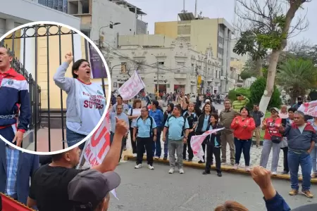 Protesta de profesores en Lambayeque.