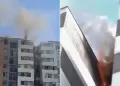 URGENTE! Voraz incendio consume departamento en el ltimo piso de un condominio en Cercado de Lima