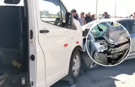 Dos muertos y varios heridos tras choque frontal de un auto y combi