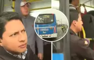 Paro de transportistas: Reportero queda "atrapado" en bus durante transmisin EN VIVO